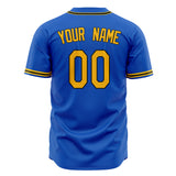 Custom Thunder Blue Baseball Jersey (With Gold Color)