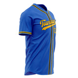 Custom Thunder Blue Baseball Jersey (With Gold Color)