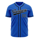 Custom Thunder Blue Baseball Jersey (With Black Color)