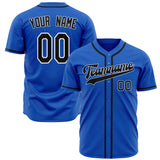 Custom Thunder Blue Baseball Jersey (With Black Color)