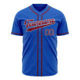 Custom Thunder Blue Baseball Jersey (With Crimson Color)