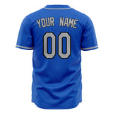 Custom Thunder Blue Baseball Jersey (With Gray Color)