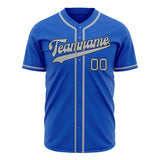 Custom Thunder Blue Baseball Jersey (With Gray Color)