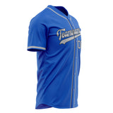 Custom Thunder Blue Baseball Jersey (With Gray Color)