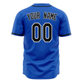 Custom Thunder Blue Baseball Jersey (With Black Color)