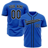 Custom Thunder Blue Baseball Jersey (With Black Color)