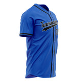 Custom Thunder Blue Baseball Jersey (With Black Color)