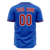 Custom Thunder Blue Baseball Jersey (With Crimson Color)