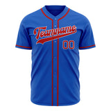 Custom Thunder Blue Baseball Jersey (With Crimson Color)