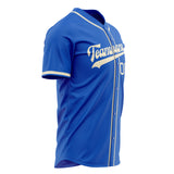 Custom Thunder Blue Baseball Jersey (With Cream Color)