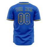 Custom Thunder Blue Baseball Jersey (With Gold Color)