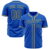 Custom Thunder Blue Baseball Jersey (With Gold Color)