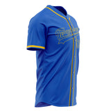 Custom Thunder Blue Baseball Jersey (With Gold Color)