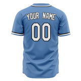 Custom Light Blue Baseball Jersey (With White Color)