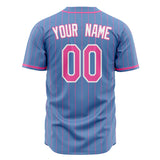 Custom Light Blue Baseball Jersey (With Pink Color)