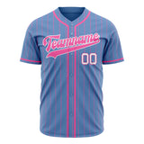 Custom Light Blue Baseball Jersey (With Pink Color)