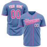 Custom Light Blue Baseball Jersey (With Pink Color)