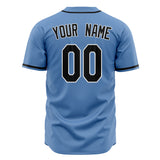 Custom Light Blue Baseball Jersey (With Black Color)