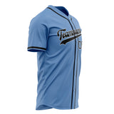 Custom Light Blue Baseball Jersey (With Black Color)