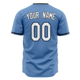 Custom Light Blue Baseball Jersey (With White Color)