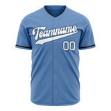 Custom Light Blue Baseball Jersey (With White Color)