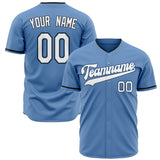 Custom Light Blue Baseball Jersey (With White Color)