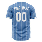 Custom Light Blue Baseball Jersey (With White White Pinstripe)