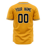 Custom Gold Baseball Jersey (With Black Color)