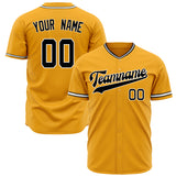 Custom Gold Baseball Jersey (With Black Color)