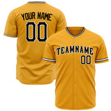 Custom Gold Baseball Jersey (With Black Color)