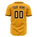 Custom Gold Baseball Jersey (With Brown Color)