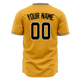 Custom Gold Baseball Jersey (With Black Color)