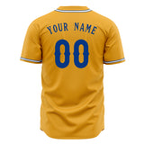 Custom Gold Baseball Jersey (With Royal Color)