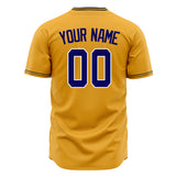 Custom Gold Baseball Jersey (With Purple Color)