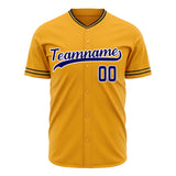 Custom Gold Baseball Jersey (With Purple Color)