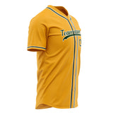 Custom Gold Baseball Jersey (With Green Color)