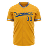 Custom Gold Baseball Jersey (With Royal Color)