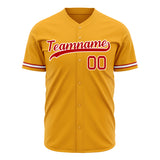 Custom Gold Baseball Jersey (With Red Color)