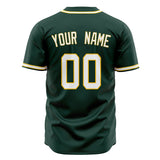 Custom Green Baseball Jersey (With White Color)