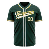 Custom Green Baseball Jersey (With White Color)