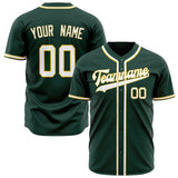 Custom Green Baseball Jersey (With White Color)