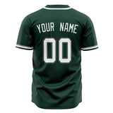 Custom Green Baseball Jersey (With White Color)