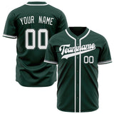 Custom Green Baseball Jersey (With White Color)