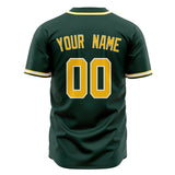 Custom Green Baseball Jersey (With Yellow Color)