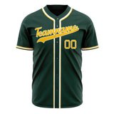 Custom Green Baseball Jersey (With Yellow Color)