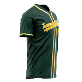 Custom Green Baseball Jersey (With Yellow Color)