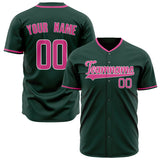 Custom Green Baseball Jersey (With Pink Color)