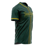 Custom Green Baseball Jersey (With Gold Color)