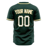 Custom Green Baseball Jersey (With White Color)