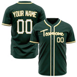 Custom Green Baseball Jersey (With White Color)